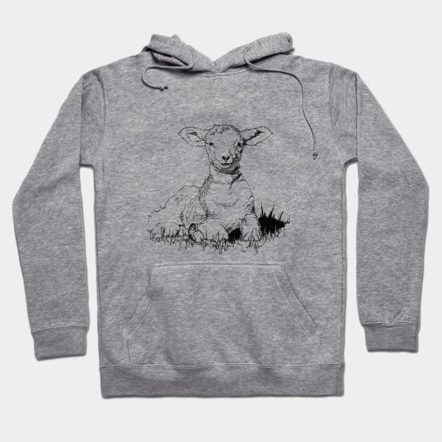 Lamb Ink Drawing Hoodie by Fireside Press